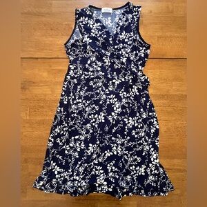 Kaileigh Blue and White Floral Pattern Dress
